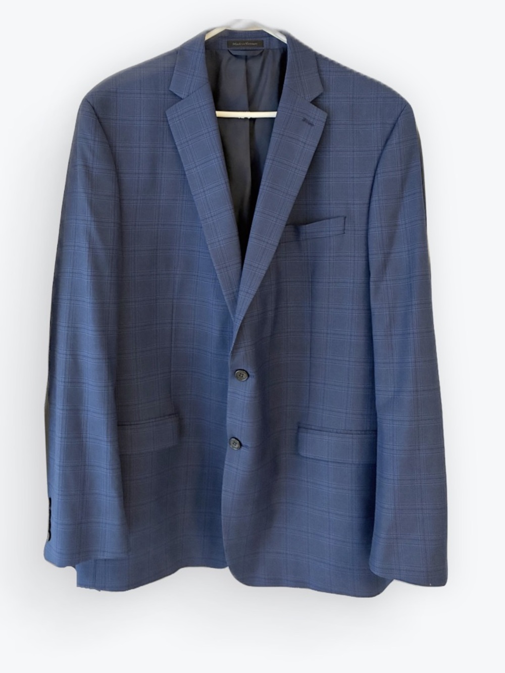 Lauren Ralph Lauren Blue Windowpane Plaid Sport Coat Blazer 48L